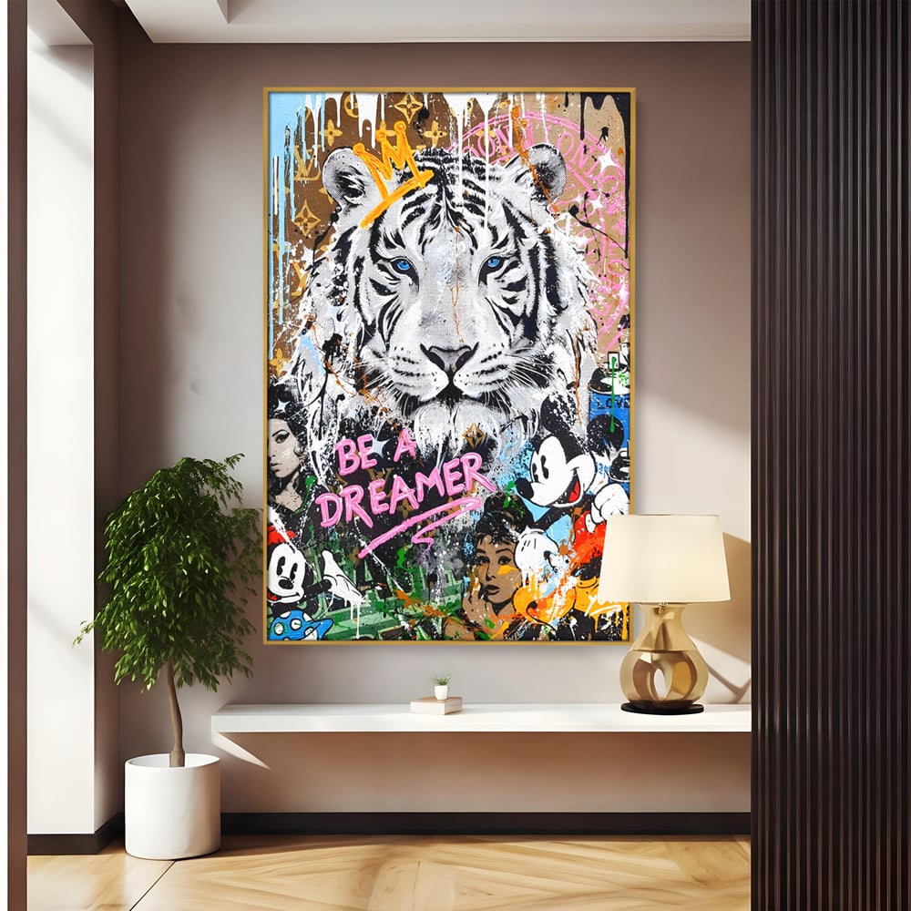 Tablou Canvas Premium LuxCanva® B1081, Be A Dreamer , Living, Tigru, Amy Jade Winehouse, Dormitor, Audrey Hepburn, Mickey, Personaje, Film, Muzica, Culori Vibrante