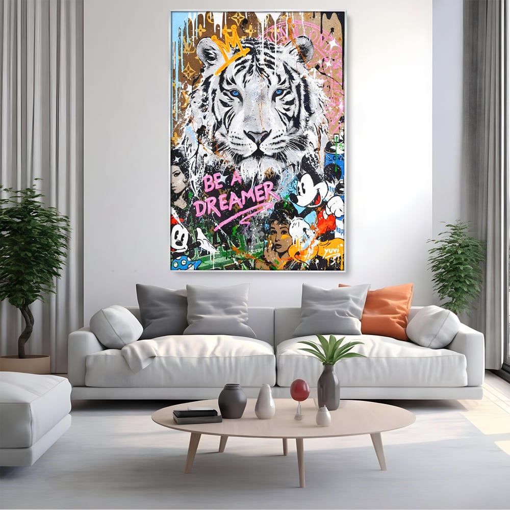 Tablou Canvas Premium LuxCanva® B1081, Be A Dreamer , Living, Tigru, Amy Jade Winehouse, Dormitor, Audrey Hepburn, Mickey, Personaje, Film, Muzica, Culori Vibrante