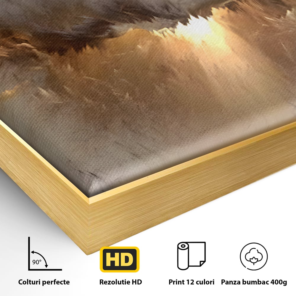 Tablou Canvas Premium LuxCanva® B1082, Divina Lumina ,  Living, Abstract, Rasarit, Dormitor, Lumina, Liniste, Pace, Culori Vibrante