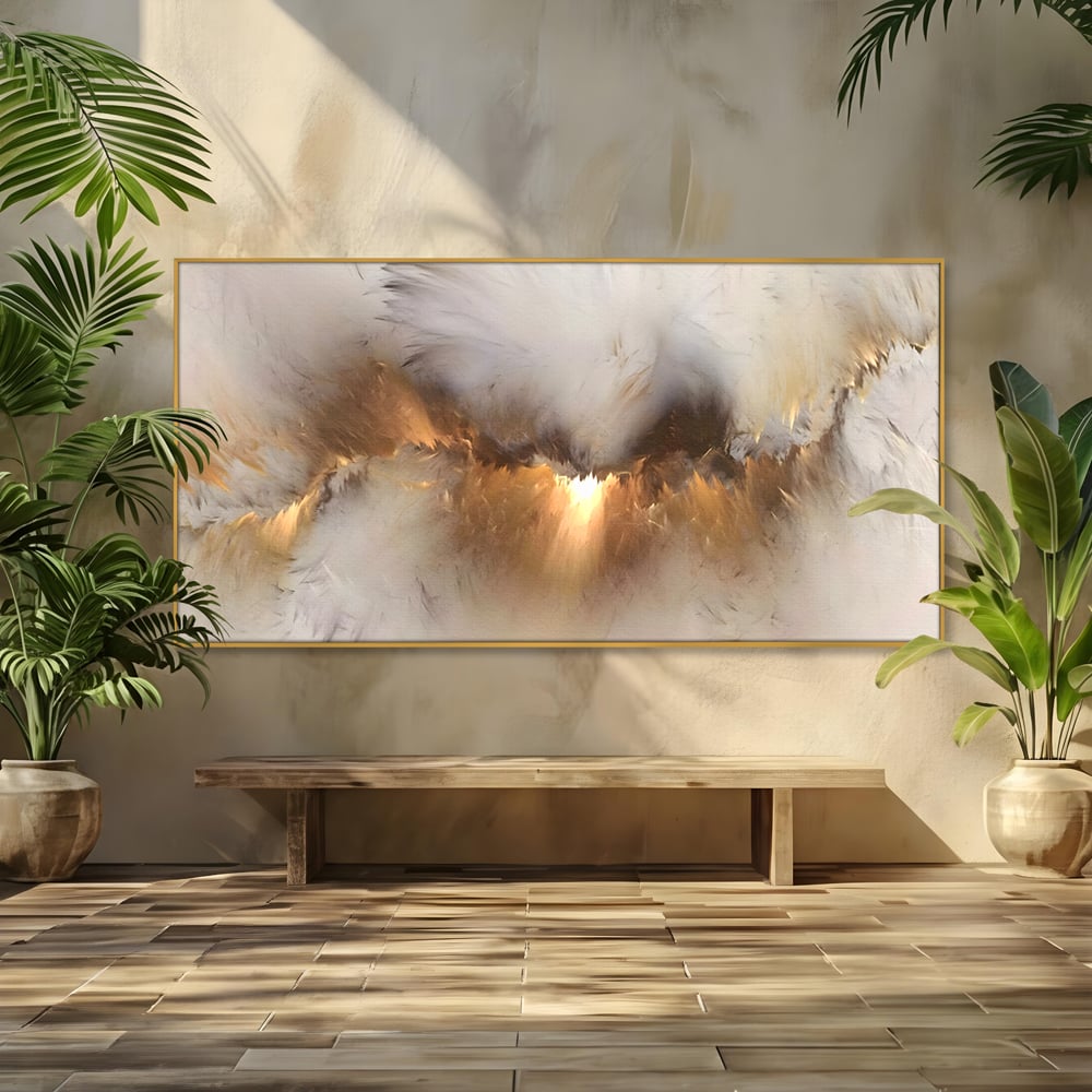 Tablou Canvas Premium LuxCanva® B1082, Divina Lumina ,  Living, Abstract, Rasarit, Dormitor, Lumina, Liniste, Pace, Culori Vibrante