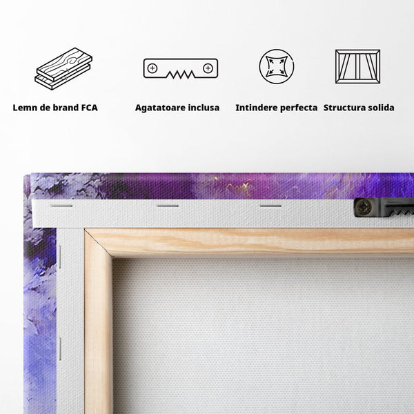 Tablou Canvas Premium LuxCanva® B1083, Dansul Culorilor ,  Living, Abstract, Visare, Dormitor, Mov, Liniste, Albastru, Culori Vibrante