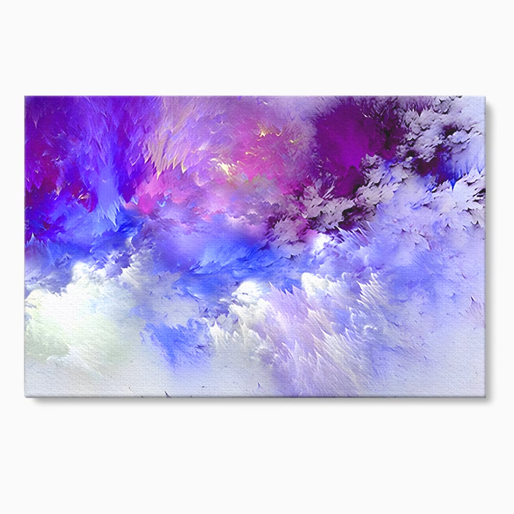 Tablou Canvas Premium LuxCanva® B1083, Dansul Culorilor ,  Living, Abstract, Visare, Dormitor, Mov, Liniste, Albastru, Culori Vibrante