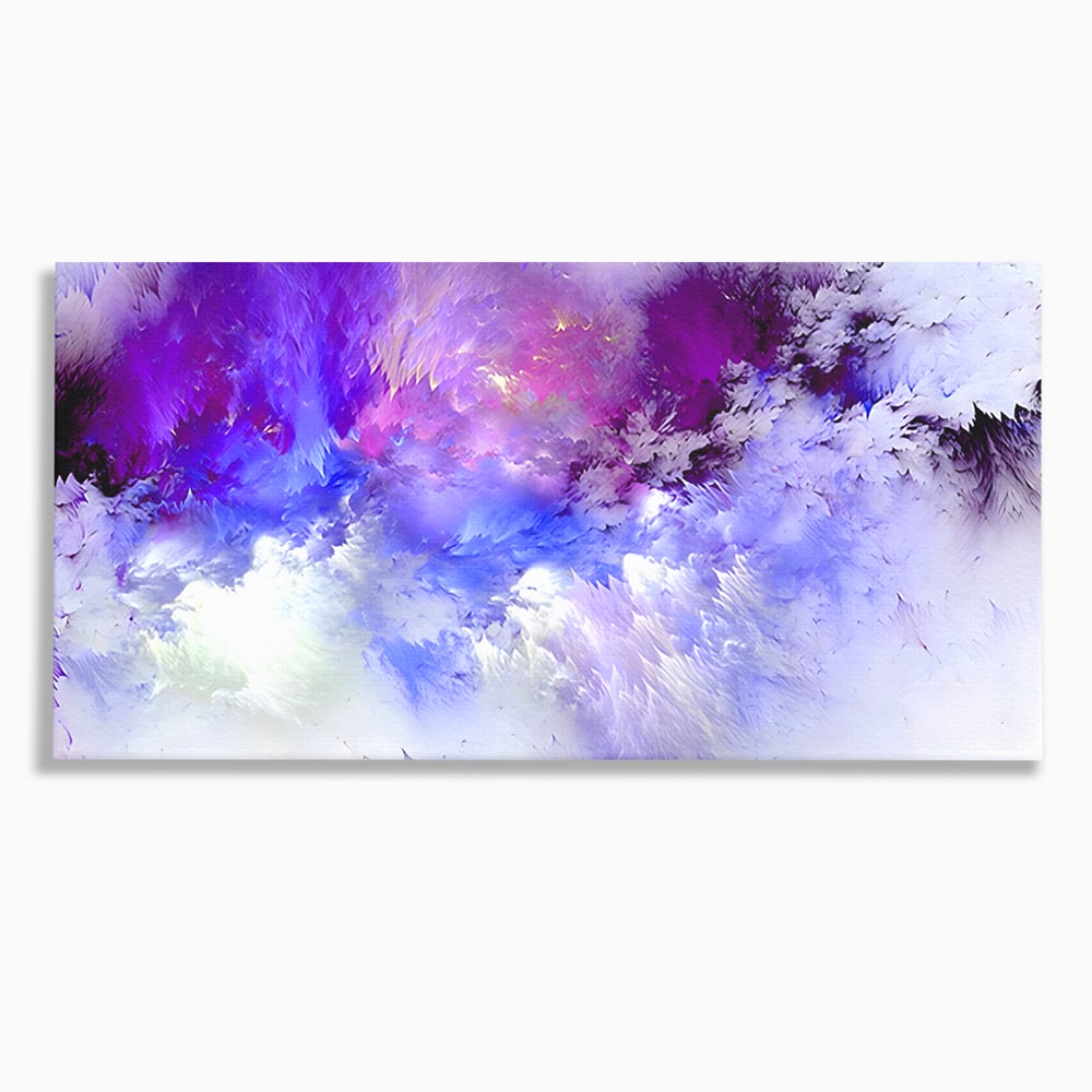 Tablou Canvas Premium LuxCanva® B1083, Dansul Culorilor ,  Living, Abstract, Visare, Dormitor, Mov, Liniste, Albastru, Culori Vibrante