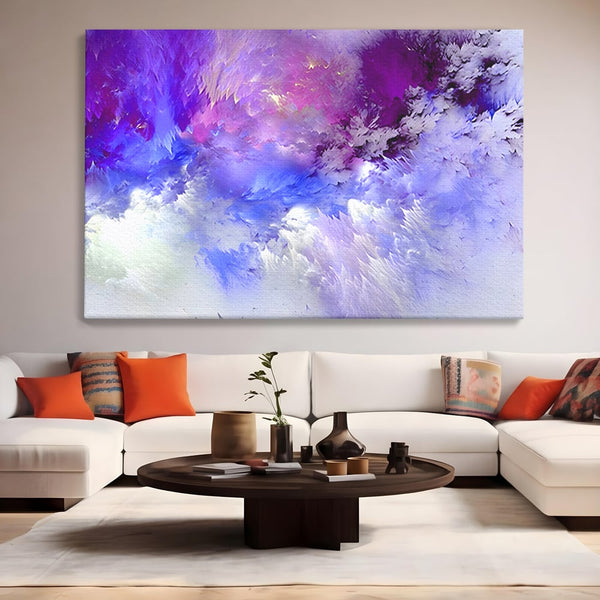 Tablou Canvas Premium LuxCanva® B1083, Dansul Culorilor ,  Living, Abstract, Visare, Dormitor, Mov, Liniste, Albastru, Culori Vibrante