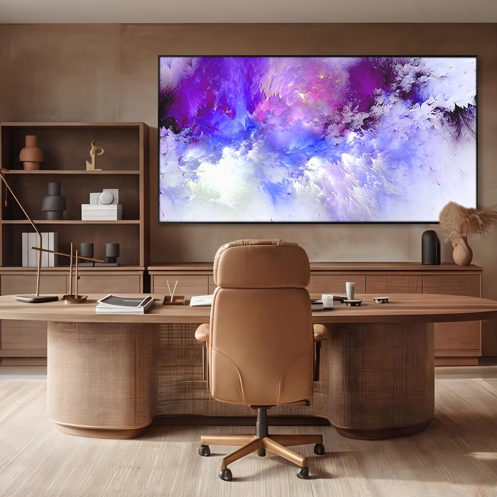 Tablou Canvas Premium LuxCanva® B1083, Dansul Culorilor ,  Living, Abstract, Visare, Dormitor, Mov, Liniste, Albastru, Culori Vibrante