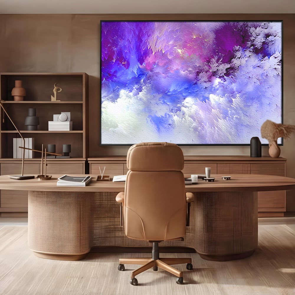 Tablou Canvas Premium LuxCanva® B1083, Dansul Culorilor ,  Living, Abstract, Visare, Dormitor, Mov, Liniste, Albastru, Culori Vibrante