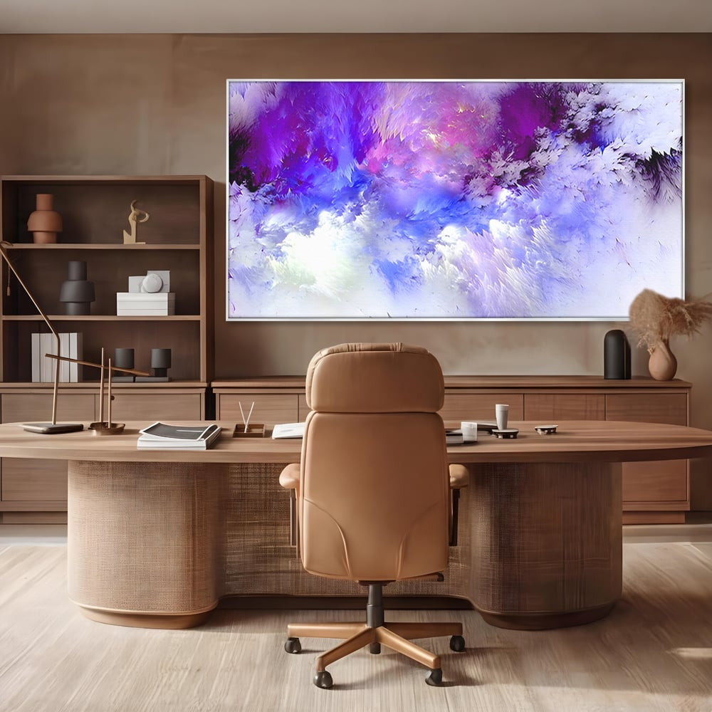Tablou Canvas Premium LuxCanva® B1083, Dansul Culorilor ,  Living, Abstract, Visare, Dormitor, Mov, Liniste, Albastru, Culori Vibrante