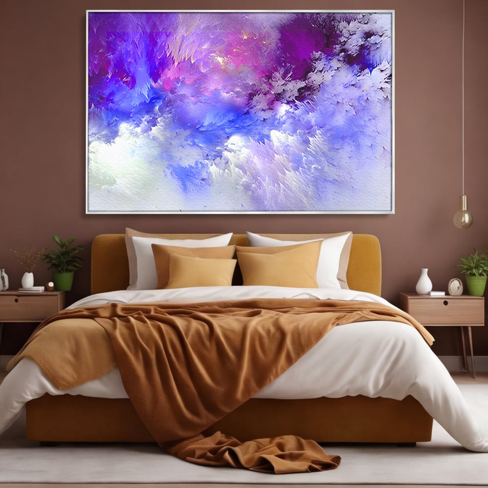 Tablou Canvas Premium LuxCanva® B1083, Dansul Culorilor ,  Living, Abstract, Visare, Dormitor, Mov, Liniste, Albastru, Culori Vibrante