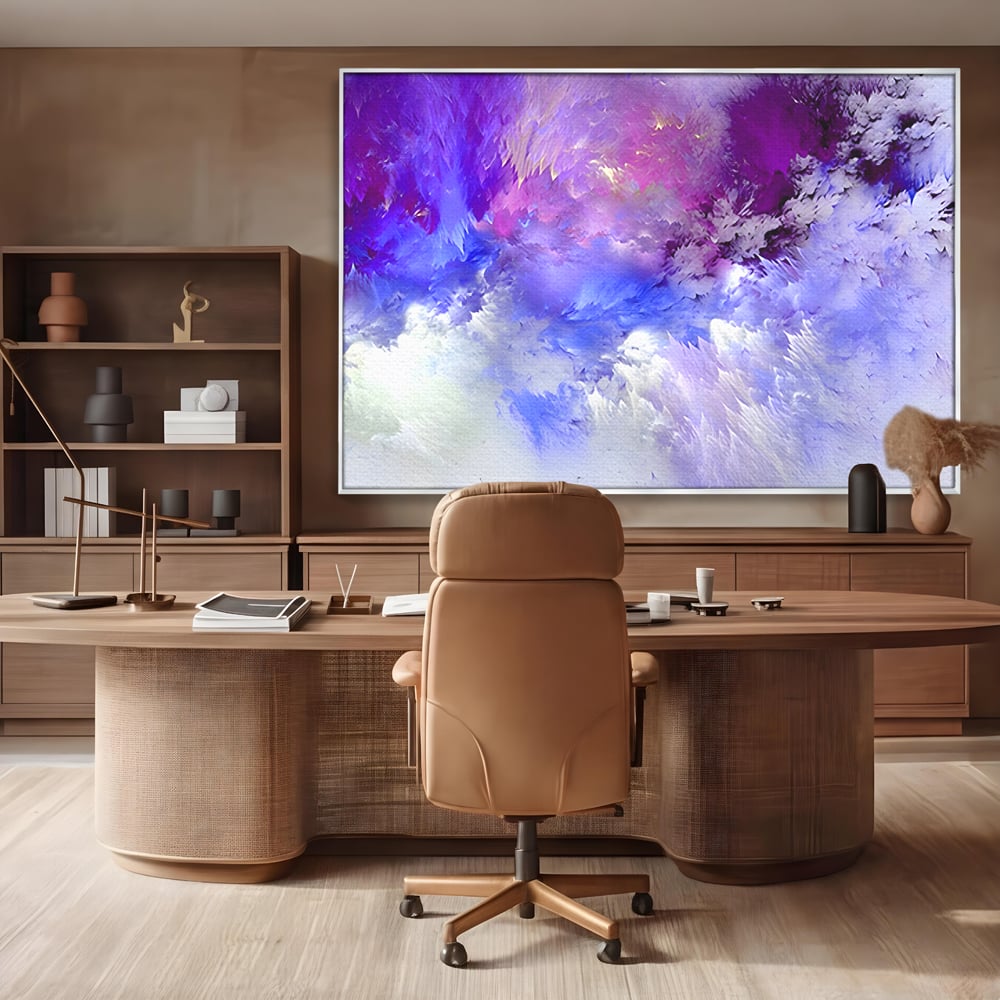 Tablou Canvas Premium LuxCanva® B1083, Dansul Culorilor ,  Living, Abstract, Visare, Dormitor, Mov, Liniste, Albastru, Culori Vibrante