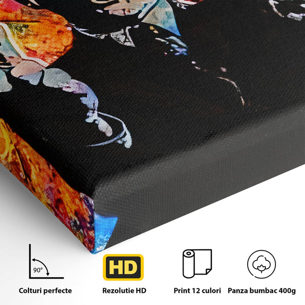 Tablou Canvas Premium LuxCanva® B1085, Middle Fingers the Wolf of Wall Street ,  Living, Leonardo DiCaprio, Film, Birou, Actor, Cinefil, Decor, Pop Art, Culori Vibrante