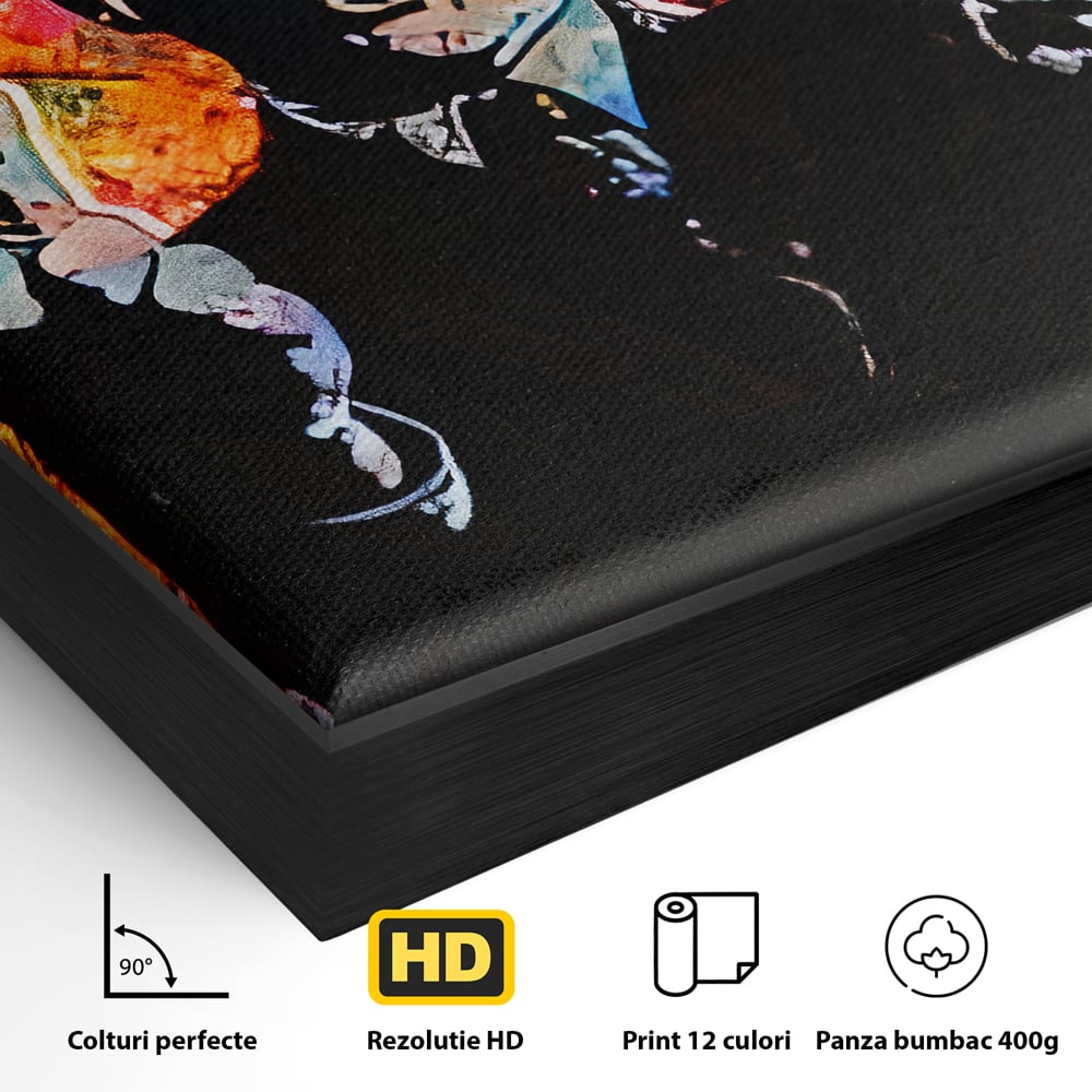 Tablou Canvas Premium LuxCanva® B1085, Middle Fingers the Wolf of Wall Street ,  Living, Leonardo DiCaprio, Film, Birou, Actor, Cinefil, Decor, Pop Art, Culori Vibrante