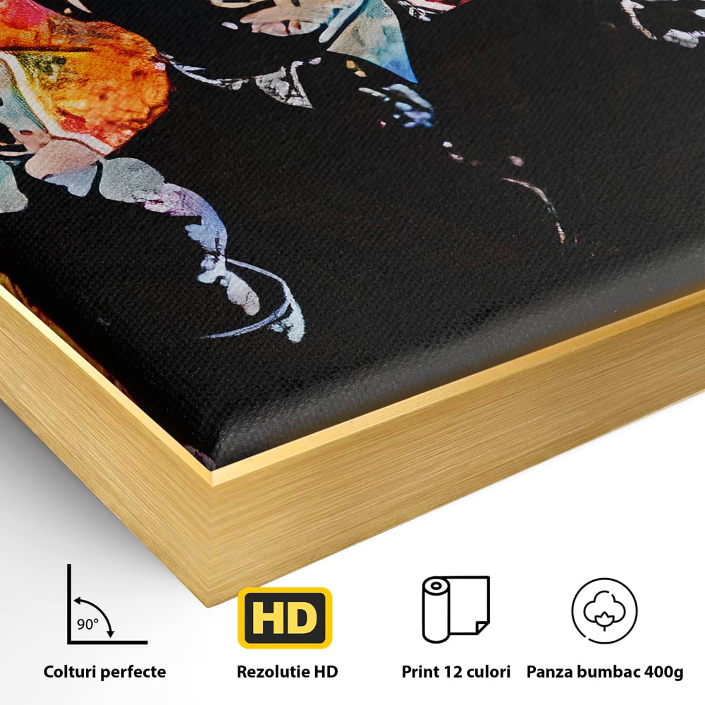 Tablou Canvas Premium LuxCanva® B1085, Middle Fingers the Wolf of Wall Street ,  Living, Leonardo DiCaprio, Film, Birou, Actor, Cinefil, Decor, Pop Art, Culori Vibrante