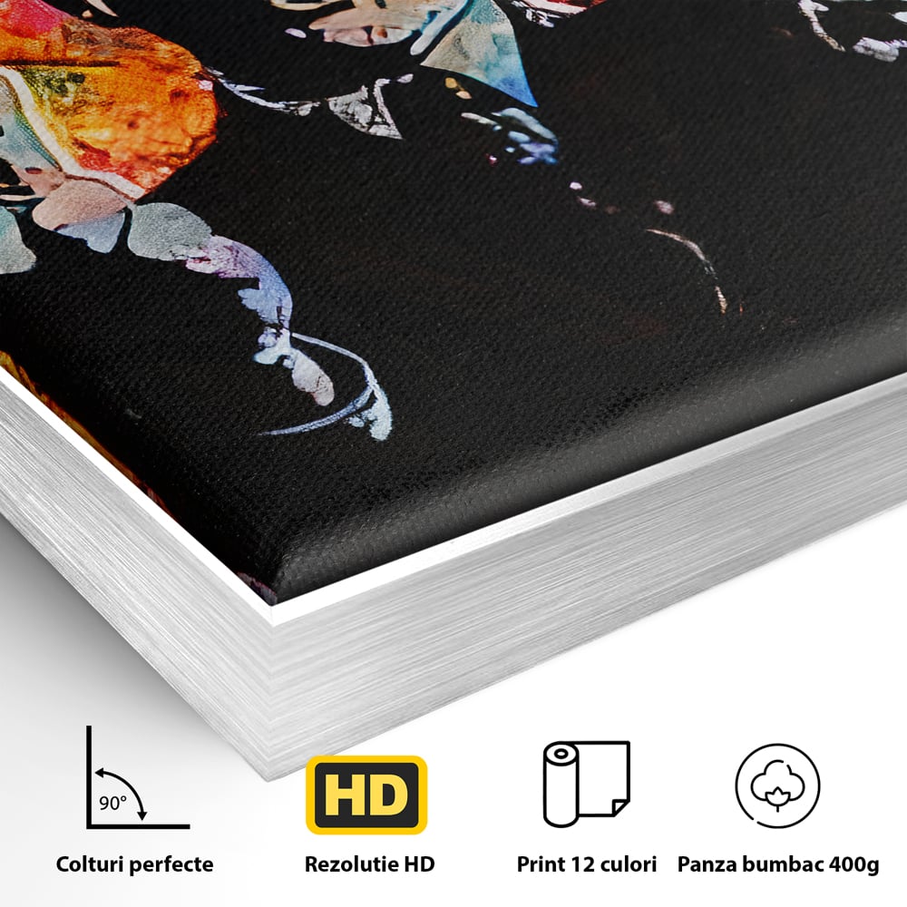 Tablou Canvas Premium LuxCanva® B1085, Middle Fingers the Wolf of Wall Street ,  Living, Leonardo DiCaprio, Film, Birou, Actor, Cinefil, Decor, Pop Art, Culori Vibrante