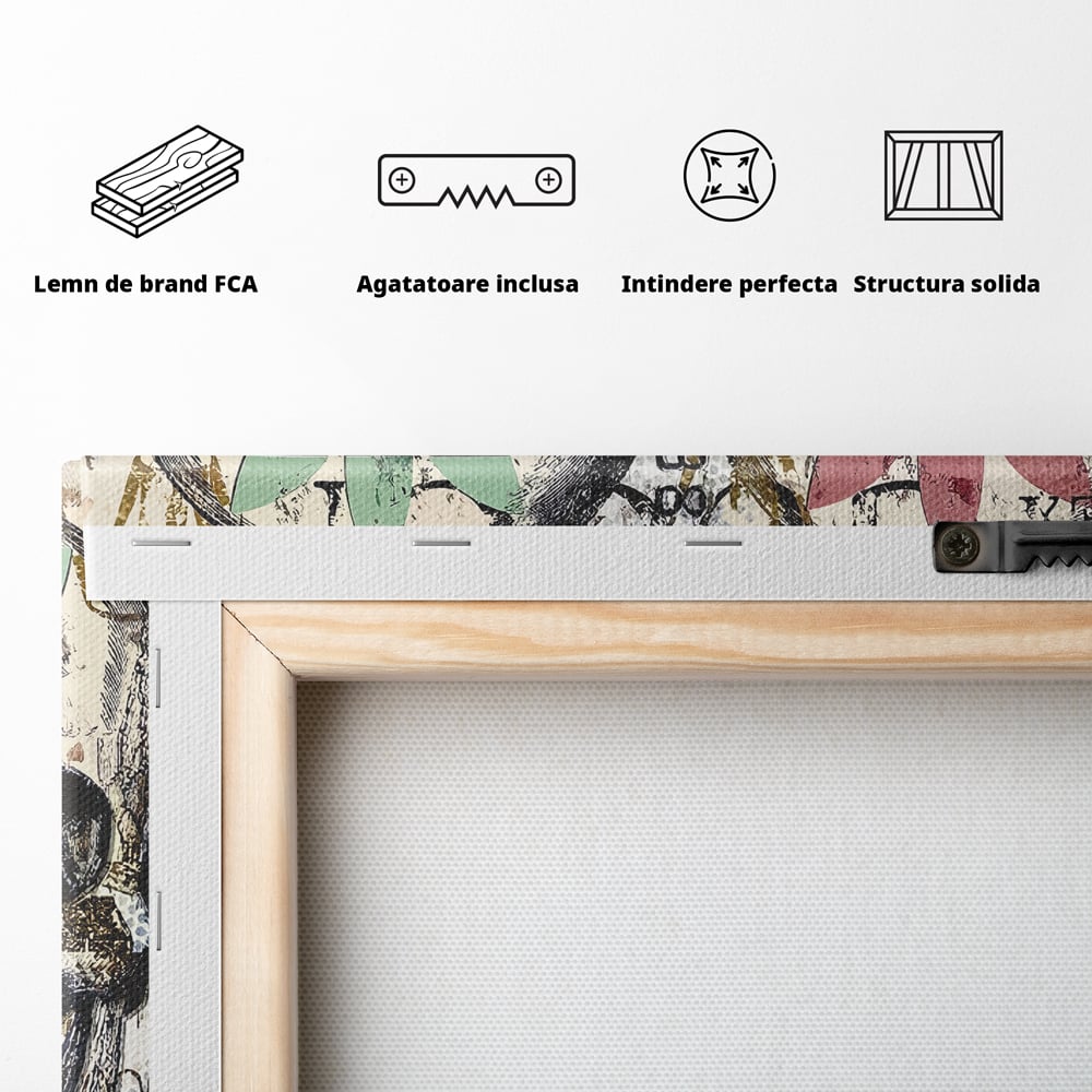 Tablou Canvas Premium, LuxCanva® B1088, Cranii Adidas, Birou, Rolex, Card Bancar, MasterCard, Adidas, Gucci, Culori Vibrante