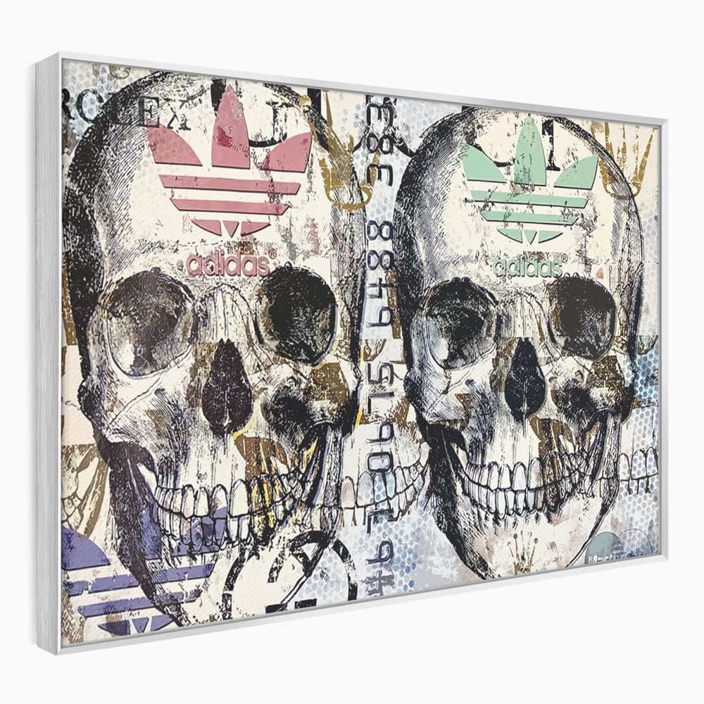 Tablou Canvas Premium, LuxCanva® B1088, Cranii Adidas, Birou, Rolex, Card Bancar, MasterCard, Adidas, Gucci, Culori Vibrante