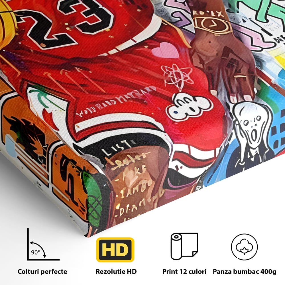 Tablou Canvas Premium LuxCanva® B1090, Marele Michael Jordan , Birou, Jucator Profesionist, Baschet, NBA, Camera copii, Chicago Bulls, Culori Vibrante