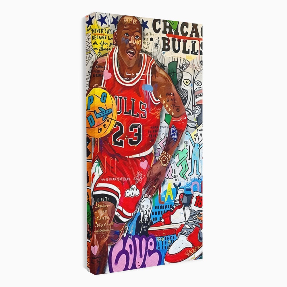 Tablou Canvas Premium LuxCanva® B1090, Marele Michael Jordan , Birou, Jucator Profesionist, Baschet, NBA, Camera copii, Chicago Bulls, Culori Vibrante