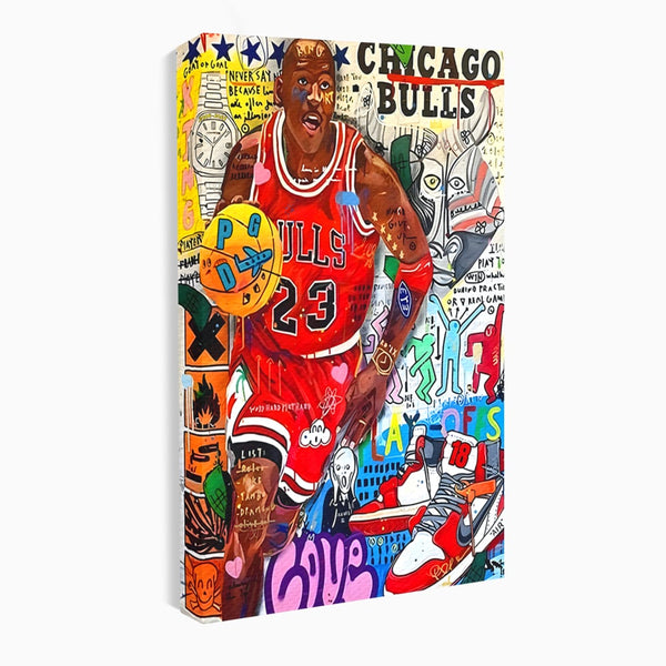 Tablou Canvas Premium LuxCanva® B1090, Marele Michael Jordan , Birou, Jucator Profesionist, Baschet, NBA, Camera copii, Chicago Bulls, Culori Vibrante
