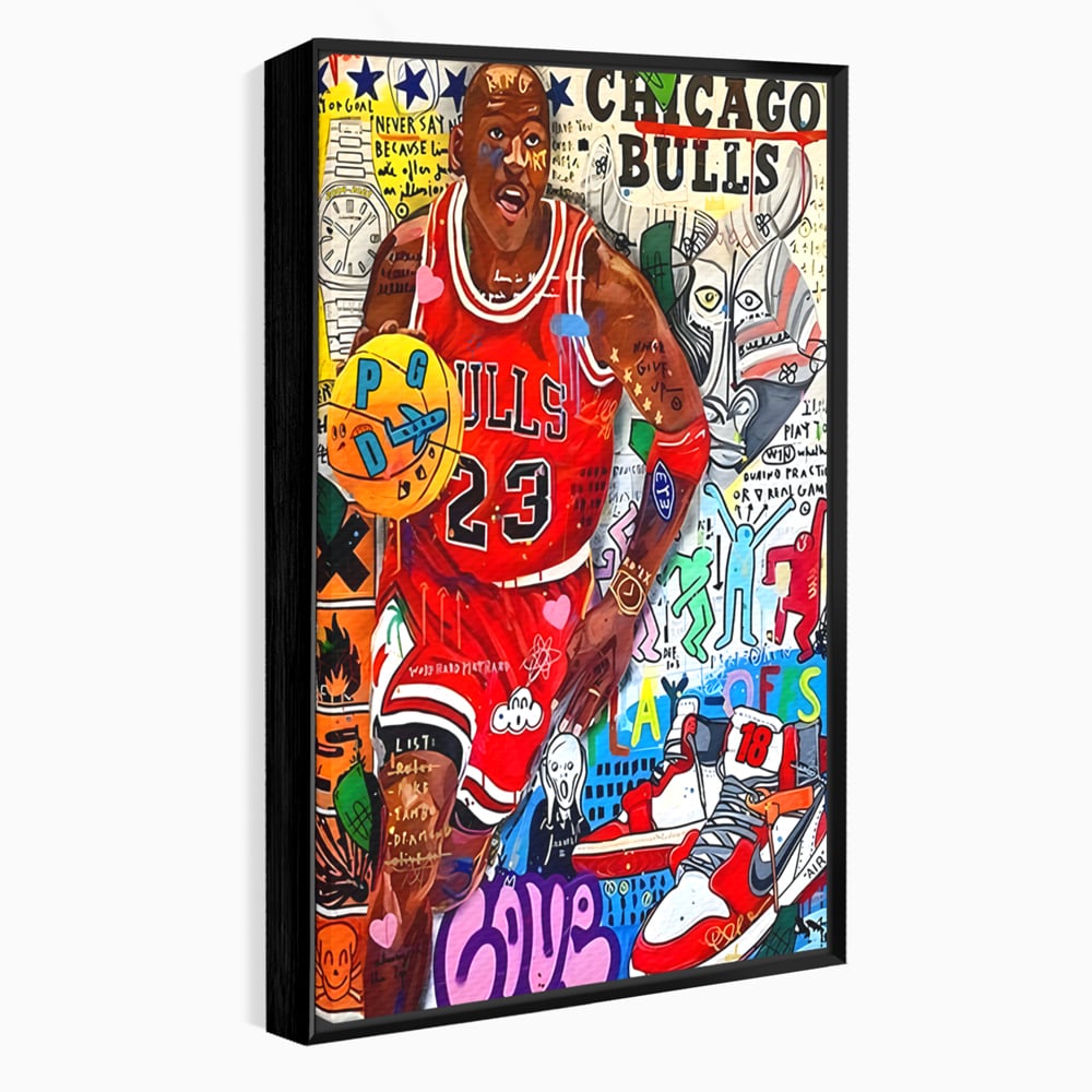 Tablou Canvas Premium LuxCanva® B1090, Marele Michael Jordan , Birou, Jucator Profesionist, Baschet, NBA, Camera copii, Chicago Bulls, Culori Vibrante
