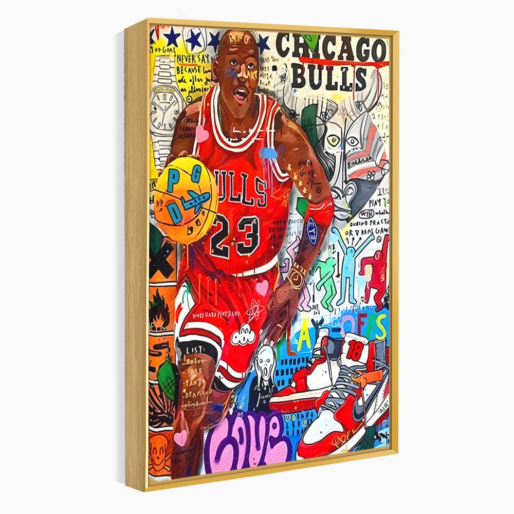Tablou Canvas Premium LuxCanva® B1090, Marele Michael Jordan , Birou, Jucator Profesionist, Baschet, NBA, Camera copii, Chicago Bulls, Culori Vibrante