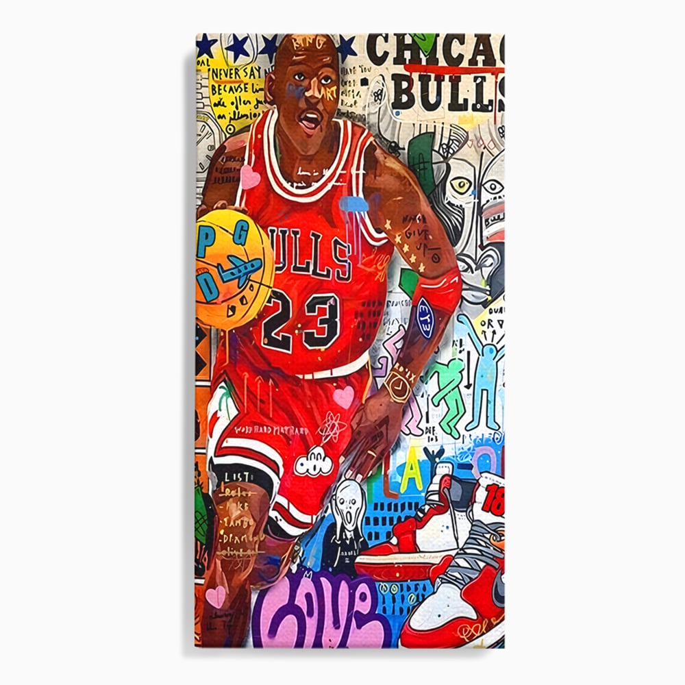 Tablou Canvas Premium LuxCanva® B1090, Marele Michael Jordan , Birou, Jucator Profesionist, Baschet, NBA, Camera copii, Chicago Bulls, Culori Vibrante
