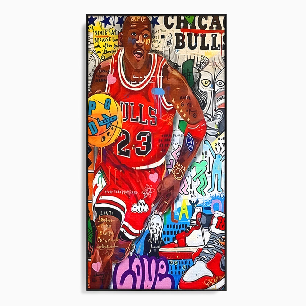 Tablou Canvas Premium LuxCanva® B1090, Marele Michael Jordan , Birou, Jucator Profesionist, Baschet, NBA, Camera copii, Chicago Bulls, Culori Vibrante