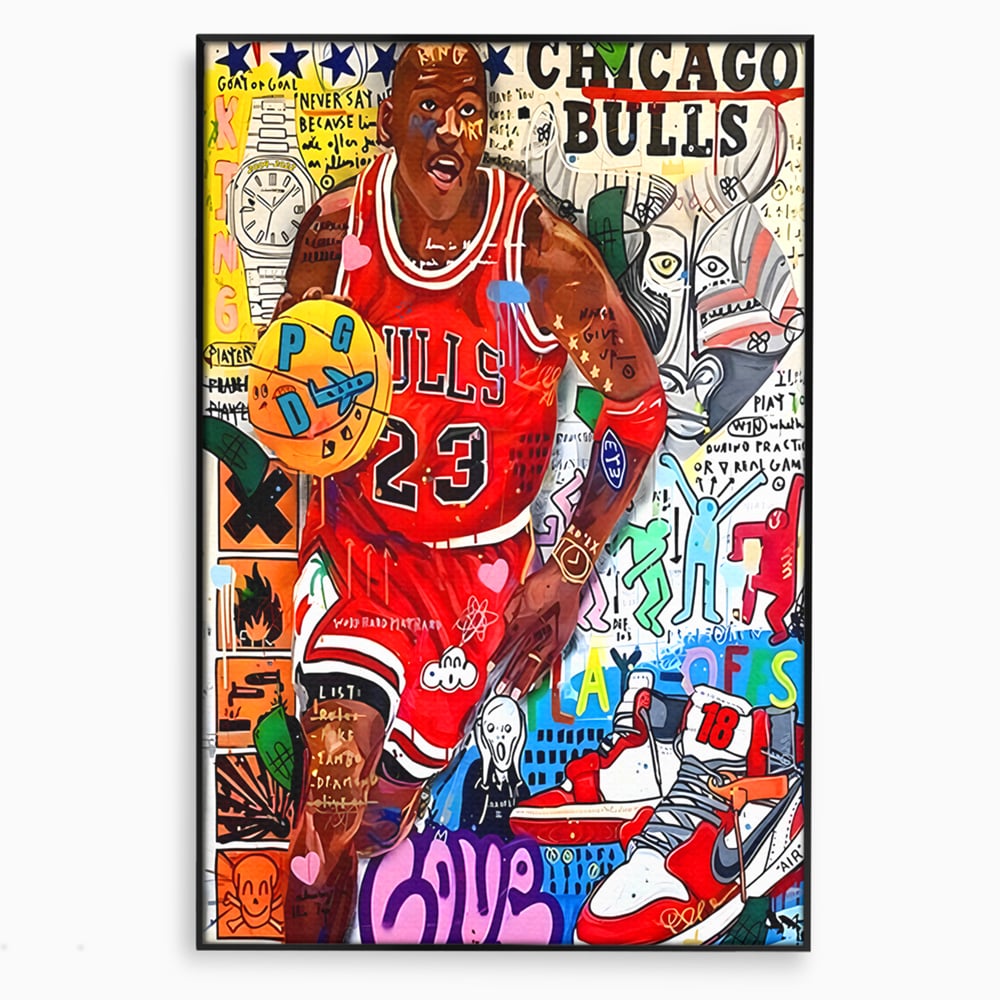 Tablou Canvas Premium LuxCanva® B1090, Marele Michael Jordan , Birou, Jucator Profesionist, Baschet, NBA, Camera copii, Chicago Bulls, Culori Vibrante