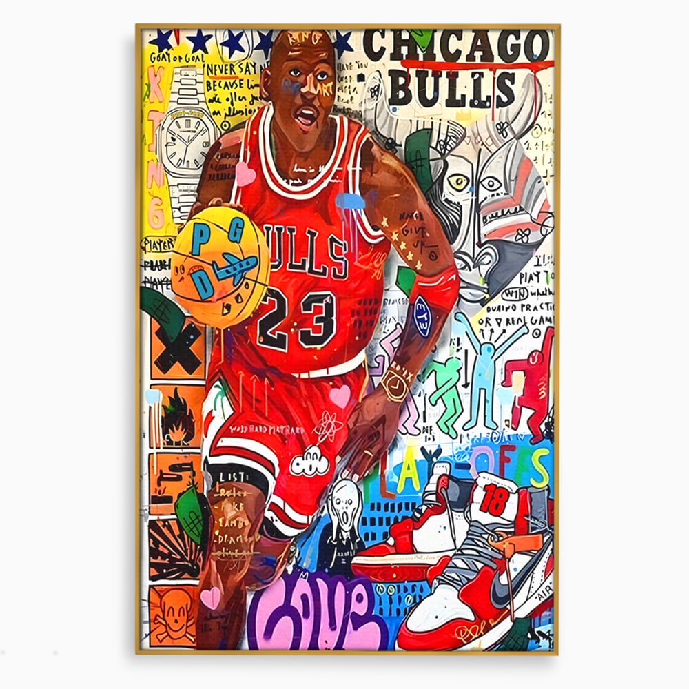 Tablou Canvas Premium LuxCanva® B1090, Marele Michael Jordan , Birou, Jucator Profesionist, Baschet, NBA, Camera copii, Chicago Bulls, Culori Vibrante