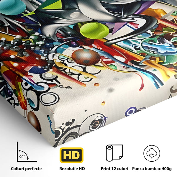 Tablou Canvas Premium LuxCanva® B1092, Jocul Culorilor , Living, Abstract, Flori, Colorat, Fun Times, Dormitor, Geometric, Culori Vibrante