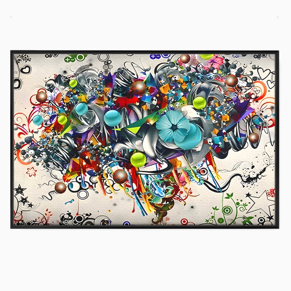 Tablou Canvas Premium LuxCanva® B1092, Jocul Culorilor , Living, Abstract, Flori, Colorat, Fun Times, Dormitor, Geometric, Culori Vibrante
