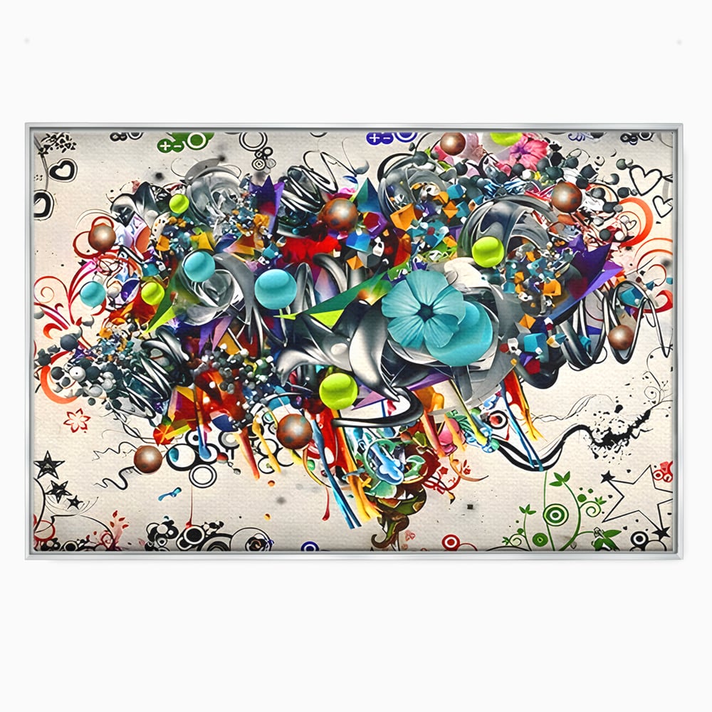 Tablou Canvas Premium LuxCanva® B1092, Jocul Culorilor , Living, Abstract, Flori, Colorat, Fun Times, Dormitor, Geometric, Culori Vibrante