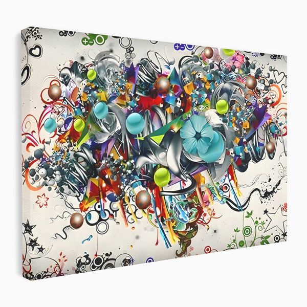Tablou Canvas Premium LuxCanva® B1092, Jocul Culorilor , Living, Abstract, Flori, Colorat, Fun Times, Dormitor, Geometric, Culori Vibrante