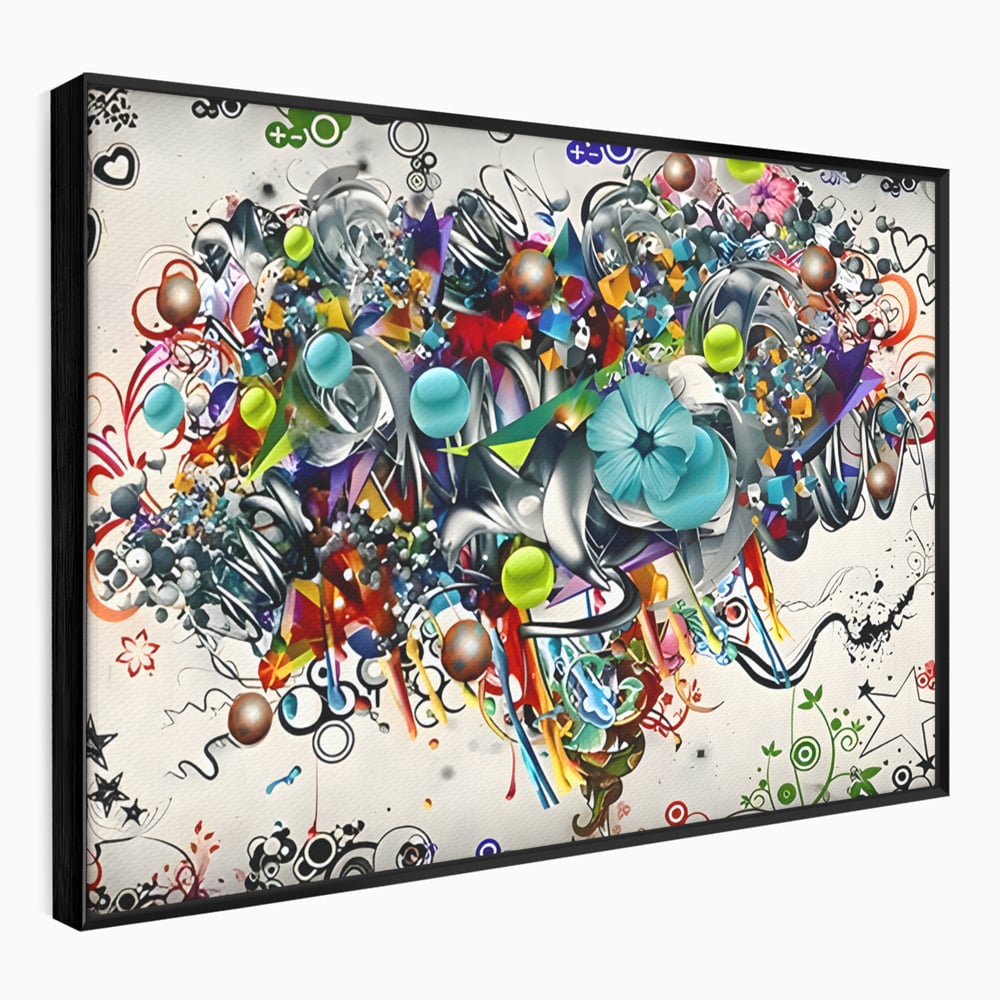 Tablou Canvas Premium LuxCanva® B1092, Jocul Culorilor , Living, Abstract, Flori, Colorat, Fun Times, Dormitor, Geometric, Culori Vibrante