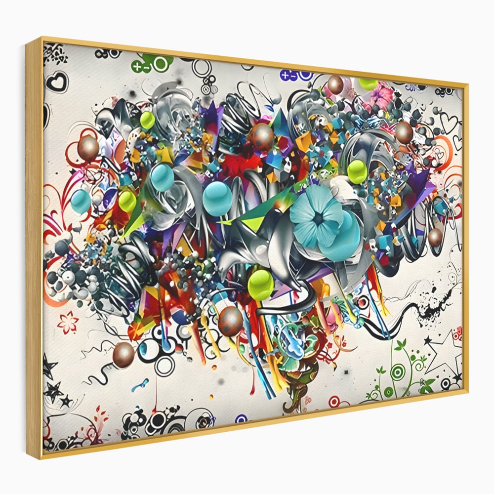 Tablou Canvas Premium LuxCanva® B1092, Jocul Culorilor , Living, Abstract, Flori, Colorat, Fun Times, Dormitor, Geometric, Culori Vibrante