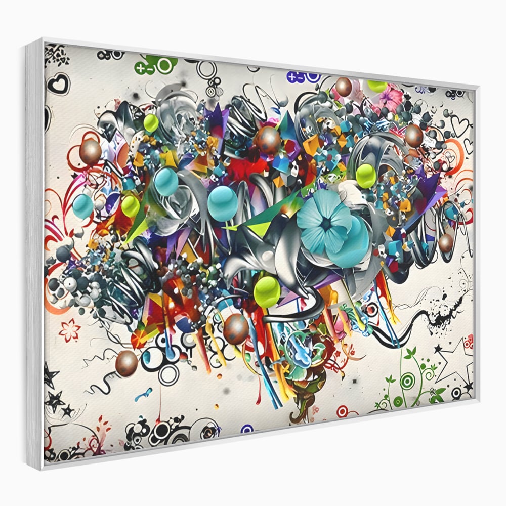 Tablou Canvas Premium LuxCanva® B1092, Jocul Culorilor , Living, Abstract, Flori, Colorat, Fun Times, Dormitor, Geometric, Culori Vibrante