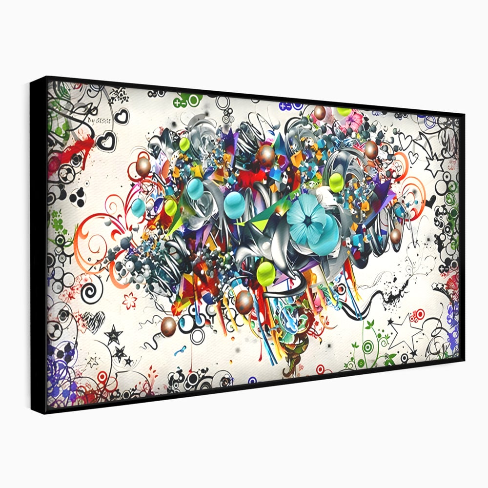 Tablou Canvas Premium LuxCanva® B1092, Jocul Culorilor , Living, Abstract, Flori, Colorat, Fun Times, Dormitor, Geometric, Culori Vibrante