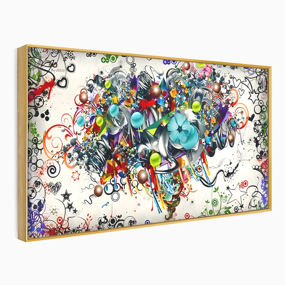Tablou Canvas Premium LuxCanva® B1092, Jocul Culorilor , Living, Abstract, Flori, Colorat, Fun Times, Dormitor, Geometric, Culori Vibrante