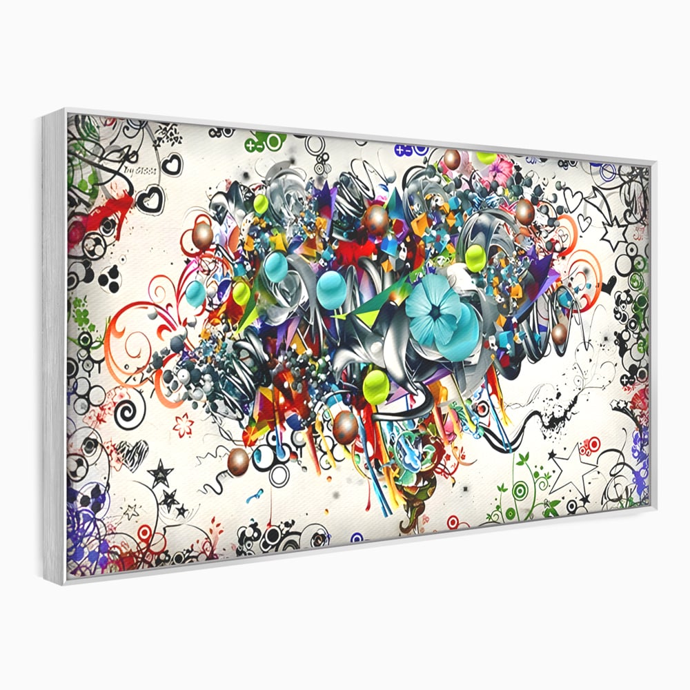 Tablou Canvas Premium LuxCanva® B1092, Jocul Culorilor , Living, Abstract, Flori, Colorat, Fun Times, Dormitor, Geometric, Culori Vibrante
