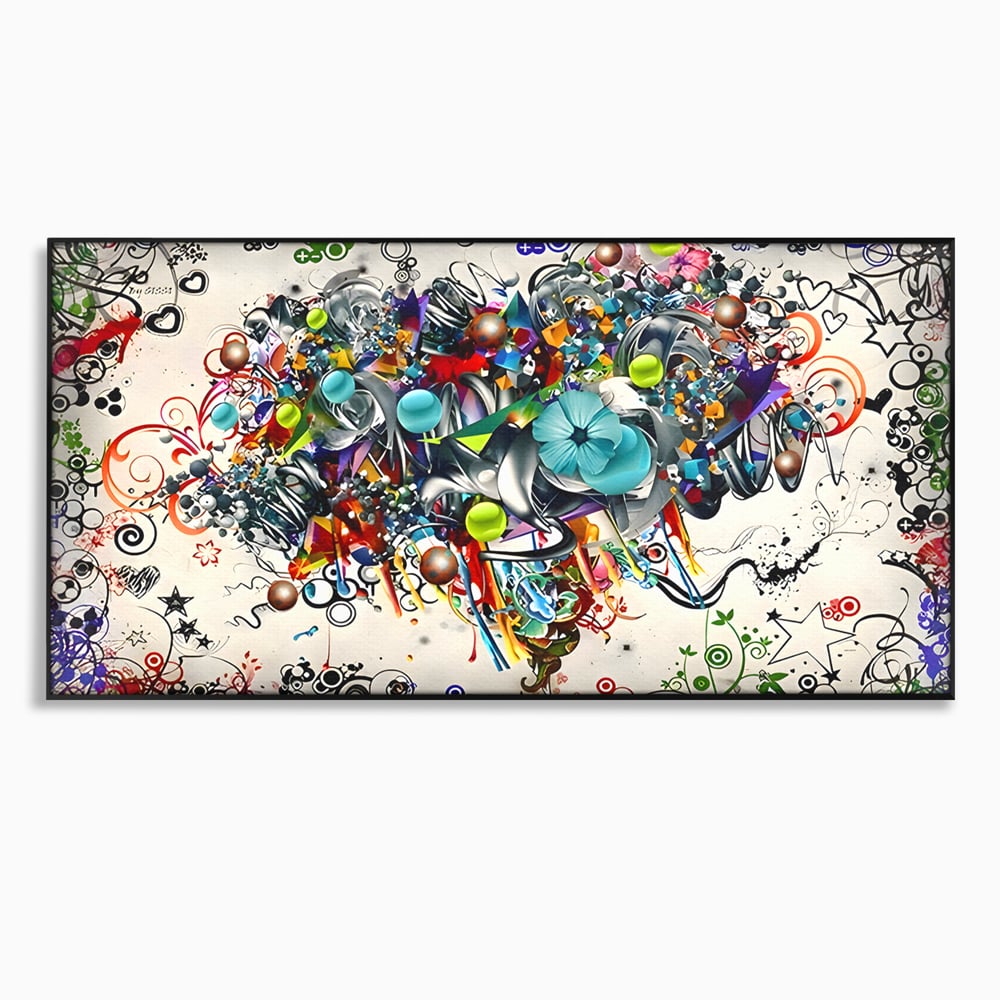 Tablou Canvas Premium LuxCanva® B1092, Jocul Culorilor , Living, Abstract, Flori, Colorat, Fun Times, Dormitor, Geometric, Culori Vibrante