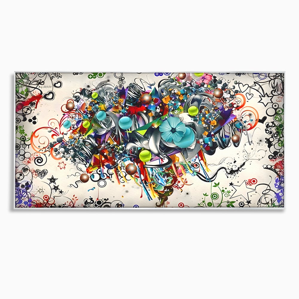 Tablou Canvas Premium LuxCanva® B1092, Jocul Culorilor , Living, Abstract, Flori, Colorat, Fun Times, Dormitor, Geometric, Culori Vibrante