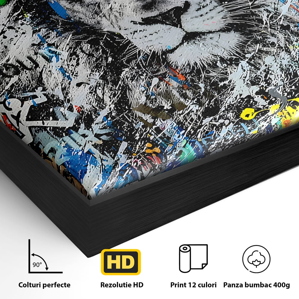 Tablou Canvas Premium LuxCanva® B1093, Leul de la Hollywood , Living, Vedere, Cinema, Colorat, King, Dormitor, Audrey Hepburn, Celebritati, Culori Vibrante
