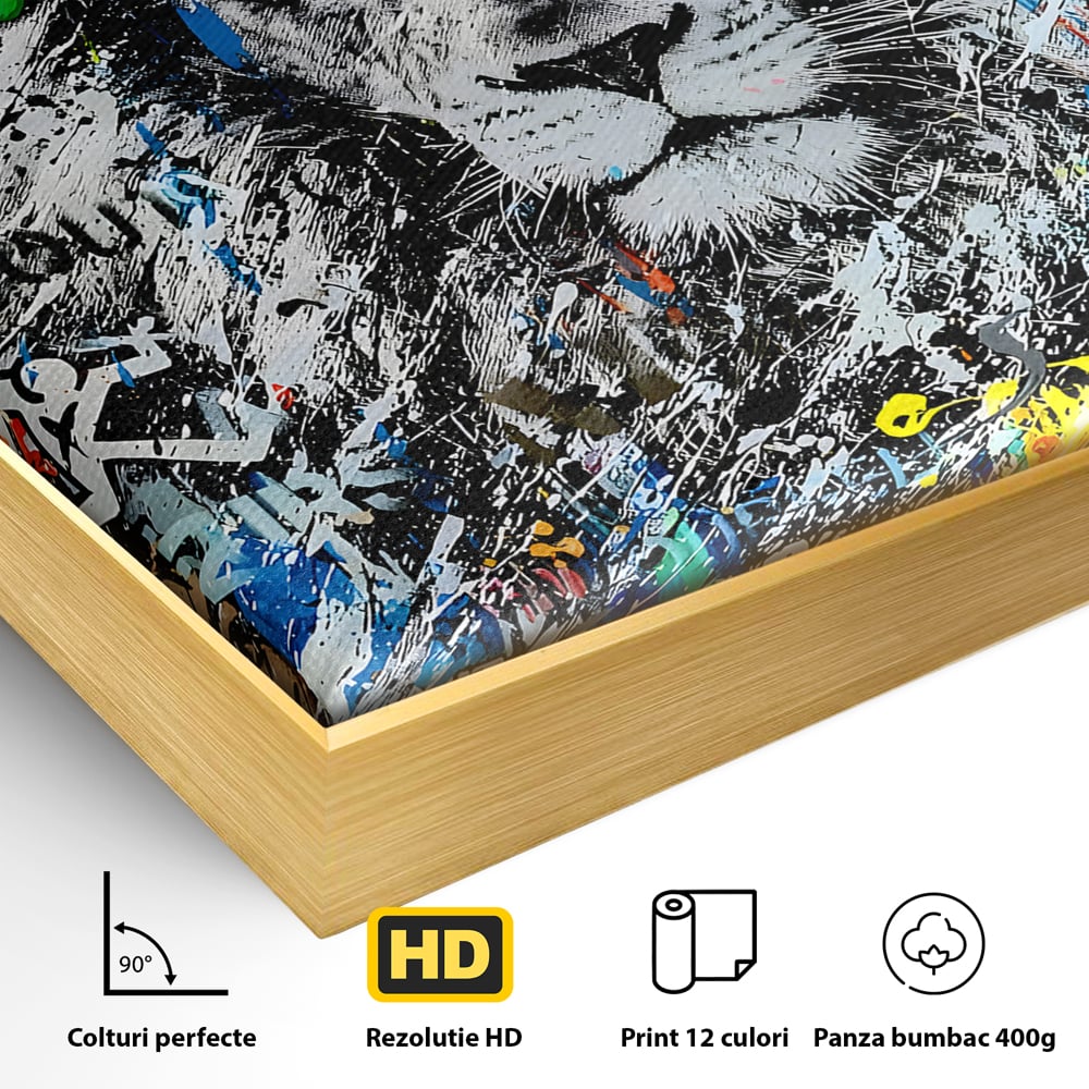 Tablou Canvas Premium LuxCanva® B1093, Leul de la Hollywood , Living, Vedere, Cinema, Colorat, King, Dormitor, Audrey Hepburn, Celebritati, Culori Vibrante