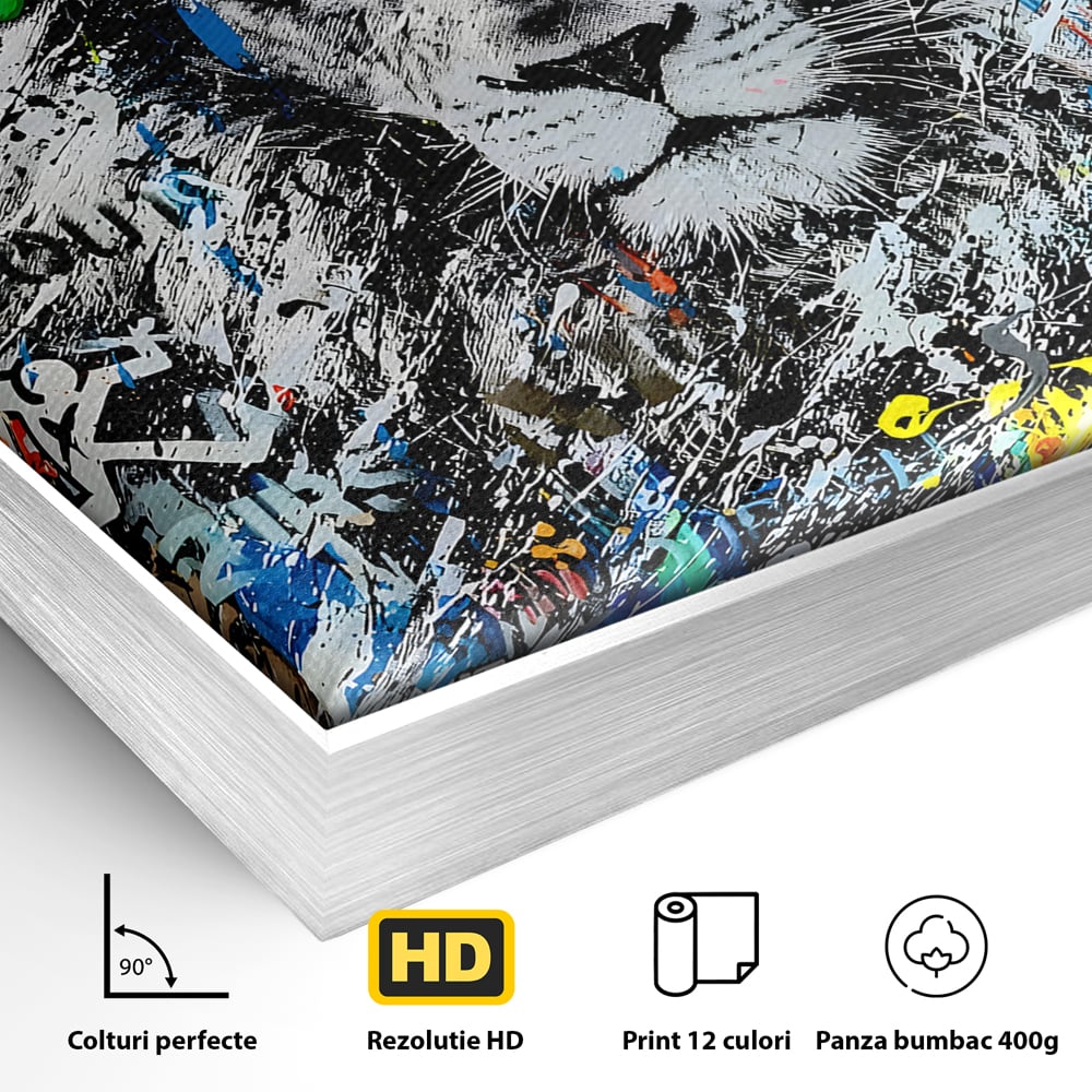 Tablou Canvas Premium LuxCanva® B1093, Leul de la Hollywood , Living, Vedere, Cinema, Colorat, King, Dormitor, Audrey Hepburn, Celebritati, Culori Vibrante