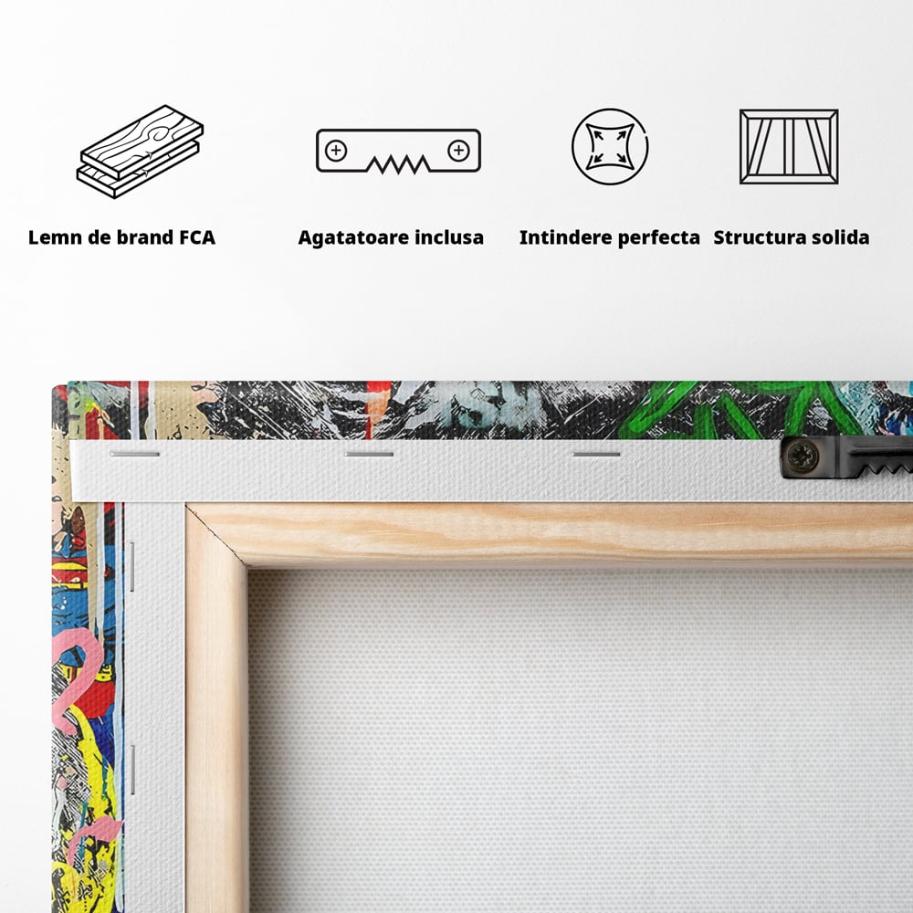 Tablou Canvas Premium LuxCanva® B1093, Leul de la Hollywood , Living, Vedere, Cinema, Colorat, King, Dormitor, Audrey Hepburn, Celebritati, Culori Vibrante