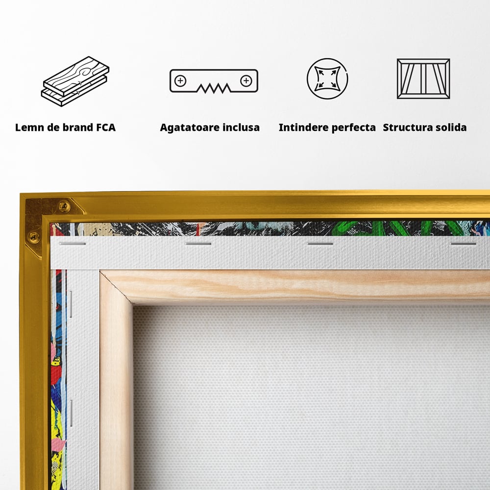 Tablou Canvas Premium LuxCanva® B1093, Leul de la Hollywood , Living, Vedere, Cinema, Colorat, King, Dormitor, Audrey Hepburn, Celebritati, Culori Vibrante