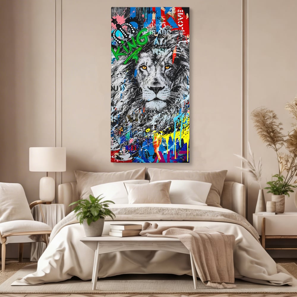 Tablou Canvas Premium LuxCanva® B1093, Leul de la Hollywood , Living, Vedere, Cinema, Colorat, King, Dormitor, Audrey Hepburn, Celebritati, Culori Vibrante