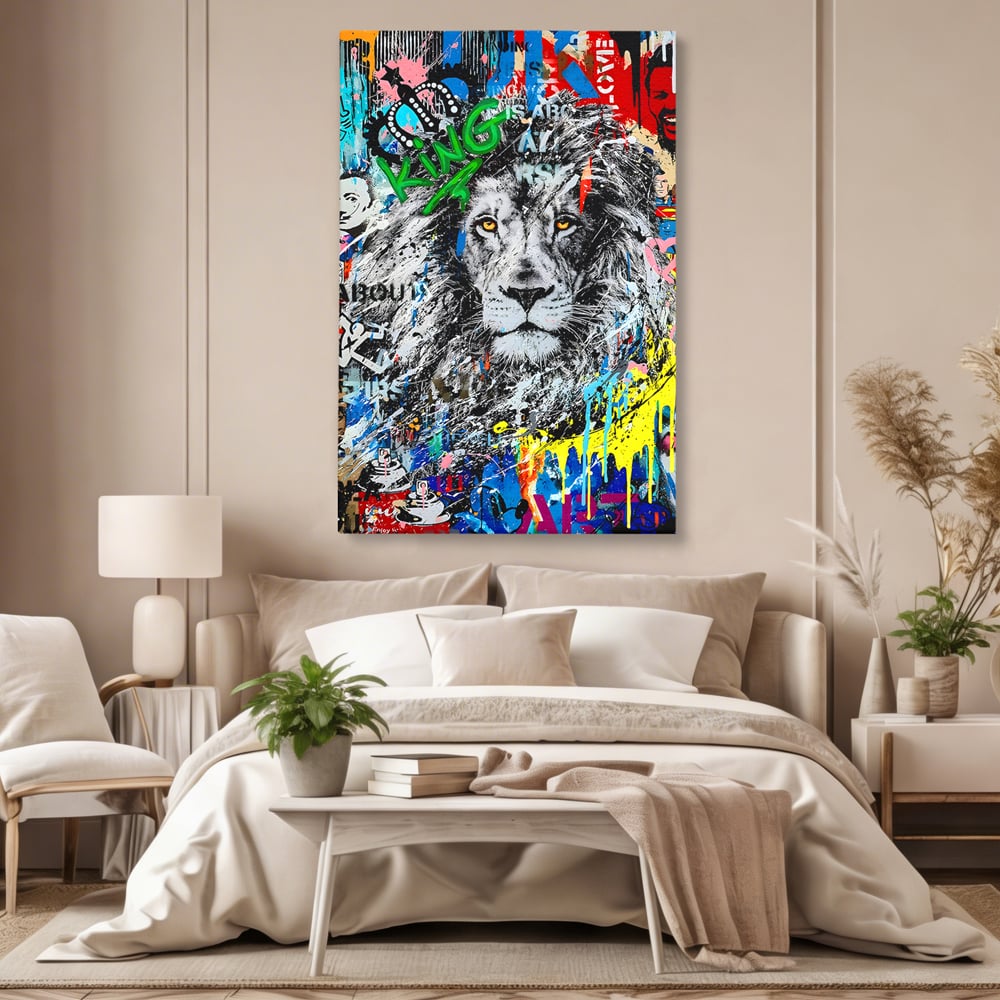 Tablou Canvas Premium LuxCanva® B1093, Leul de la Hollywood , Living, Vedere, Cinema, Colorat, King, Dormitor, Audrey Hepburn, Celebritati, Culori Vibrante
