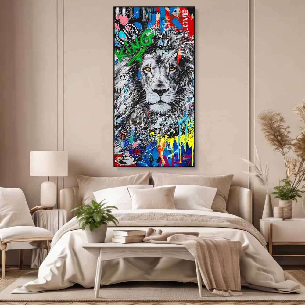 Tablou Canvas Premium LuxCanva® B1093, Leul de la Hollywood , Living, Vedere, Cinema, Colorat, King, Dormitor, Audrey Hepburn, Celebritati, Culori Vibrante