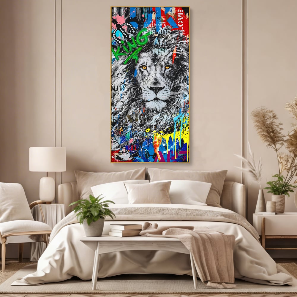 Tablou Canvas Premium LuxCanva® B1093, Leul de la Hollywood , Living, Vedere, Cinema, Colorat, King, Dormitor, Audrey Hepburn, Celebritati, Culori Vibrante