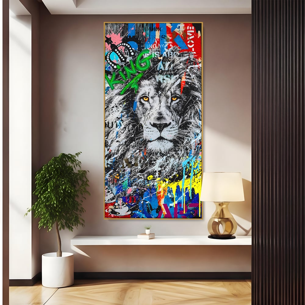 Tablou Canvas Premium LuxCanva® B1093, Leul de la Hollywood , Living, Vedere, Cinema, Colorat, King, Dormitor, Audrey Hepburn, Celebritati, Culori Vibrante